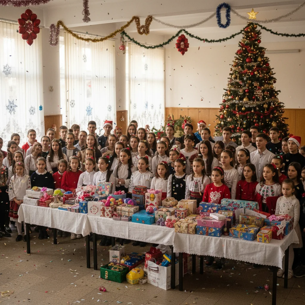 696 de copii și tineri de la CSM Zalău au sărbătorit Crăciunul cu colinde și cadouri