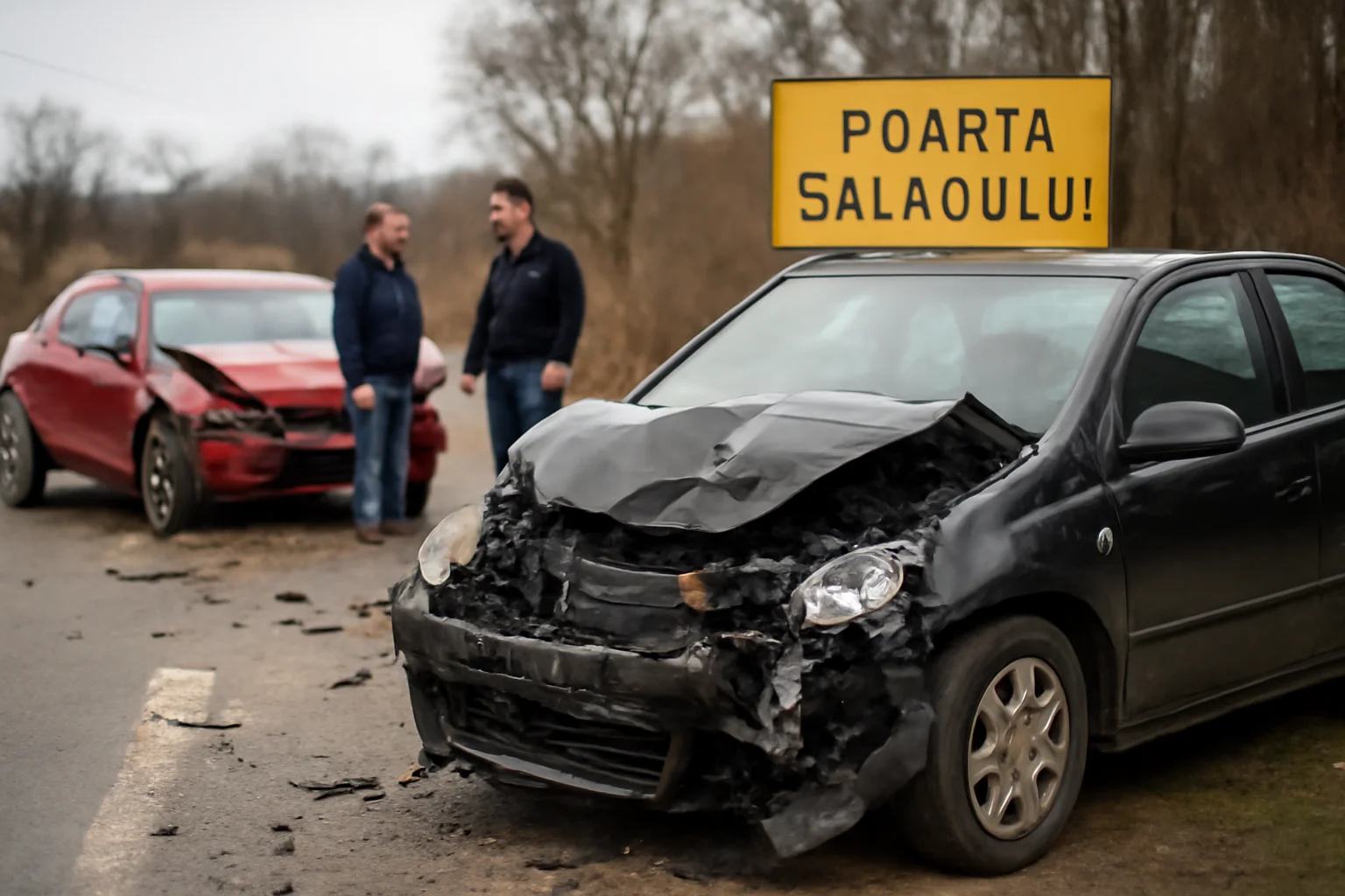 Accident la intrarea în Poarta Sălajului, pe drumul Zalău–Cluj-Napoca