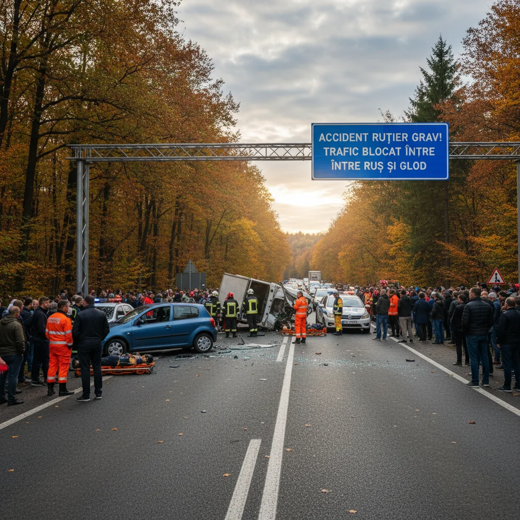 Accident rutier grav blochează traficul între Rus și Glod