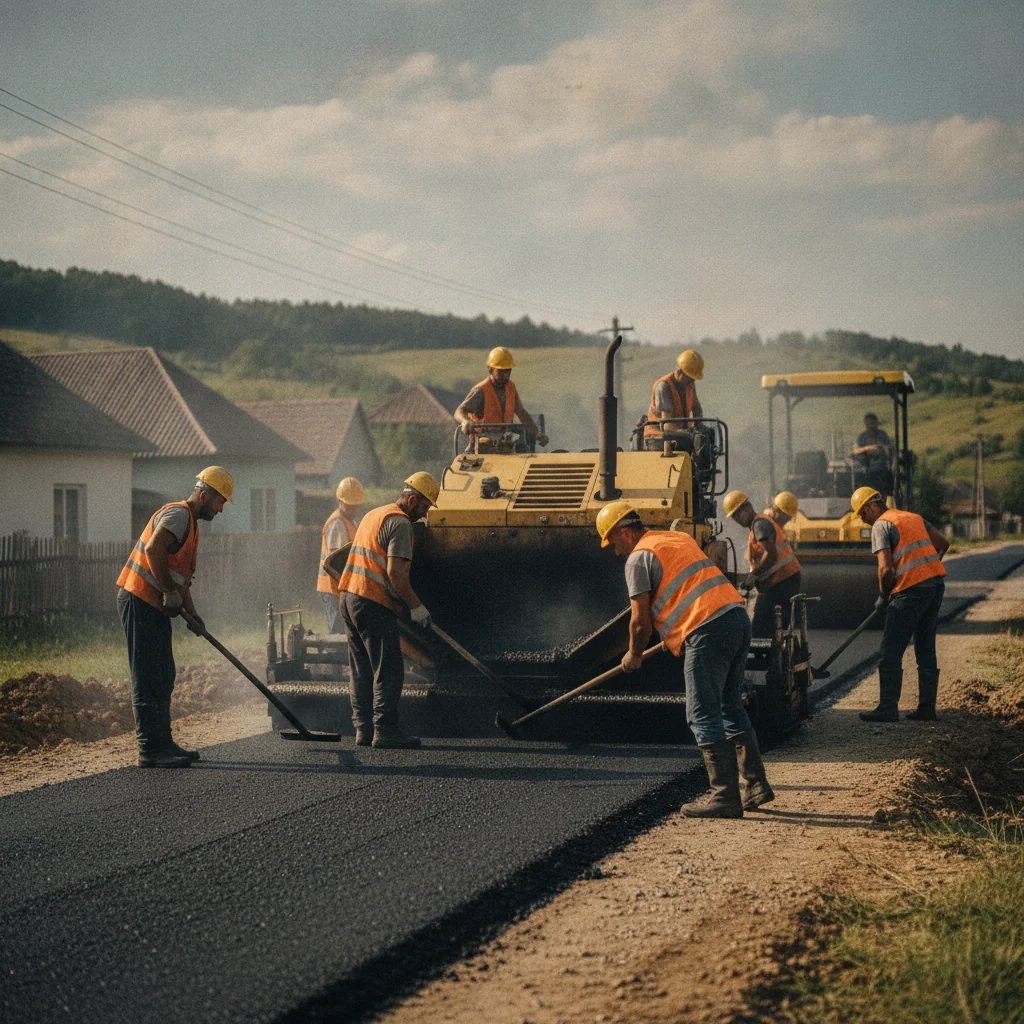 Asfaltări de 1,4 milioane euro continuă în Cizer, satul Plesca