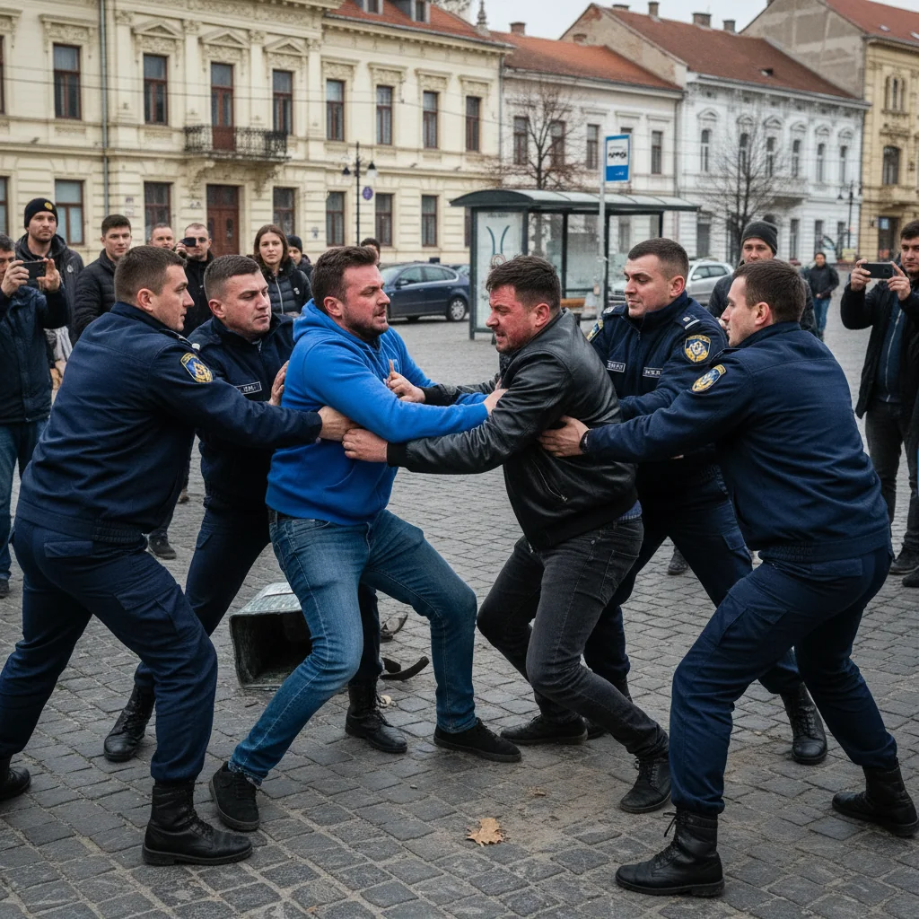 Bătaie între doi bărbați oprită de jandarmi într-un cartier din Zalău
