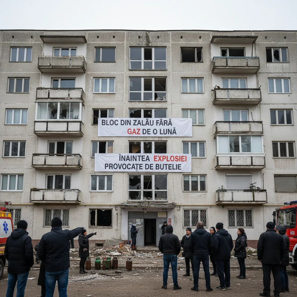 Bloc din Zalău fără gaz de o lună înainte de explozia provocată de butelie