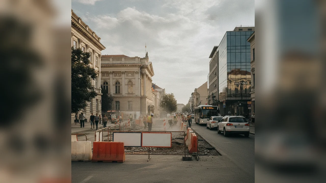 Circulație blocată pe strada Gheorghe Lazăr din Zalău pentru asfaltare