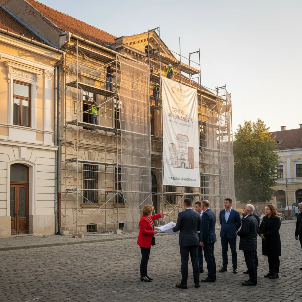 Clădire veche din centrul Zalăului, modernizată pentru a deveni noul Centru de Permanență