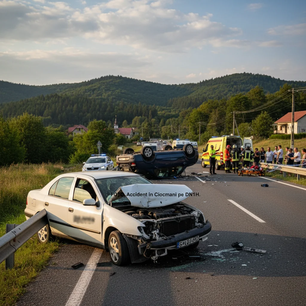 Coliziune rutieră pe DN1H în localitatea Ciocmani