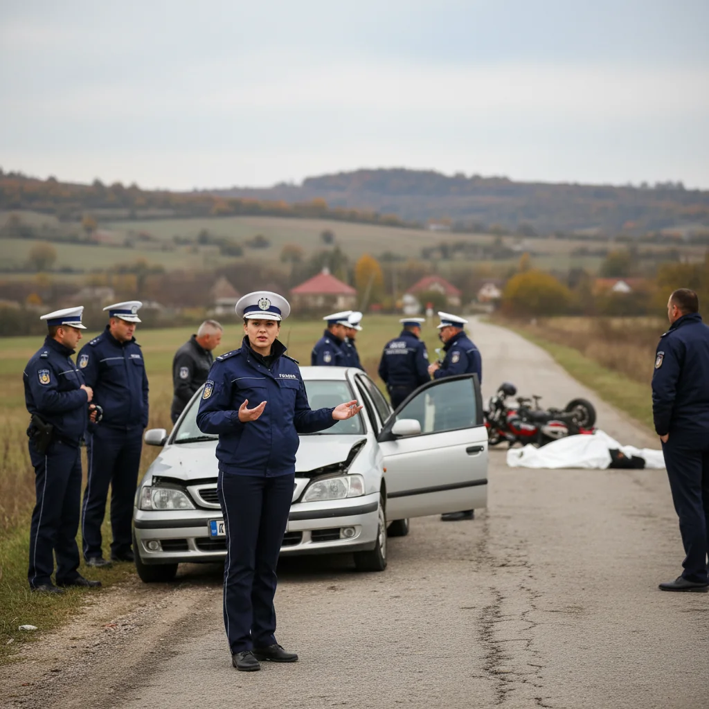 Cum descriu polițiștii producerea accidentului cu o victimă la ieșirea din Crișeni