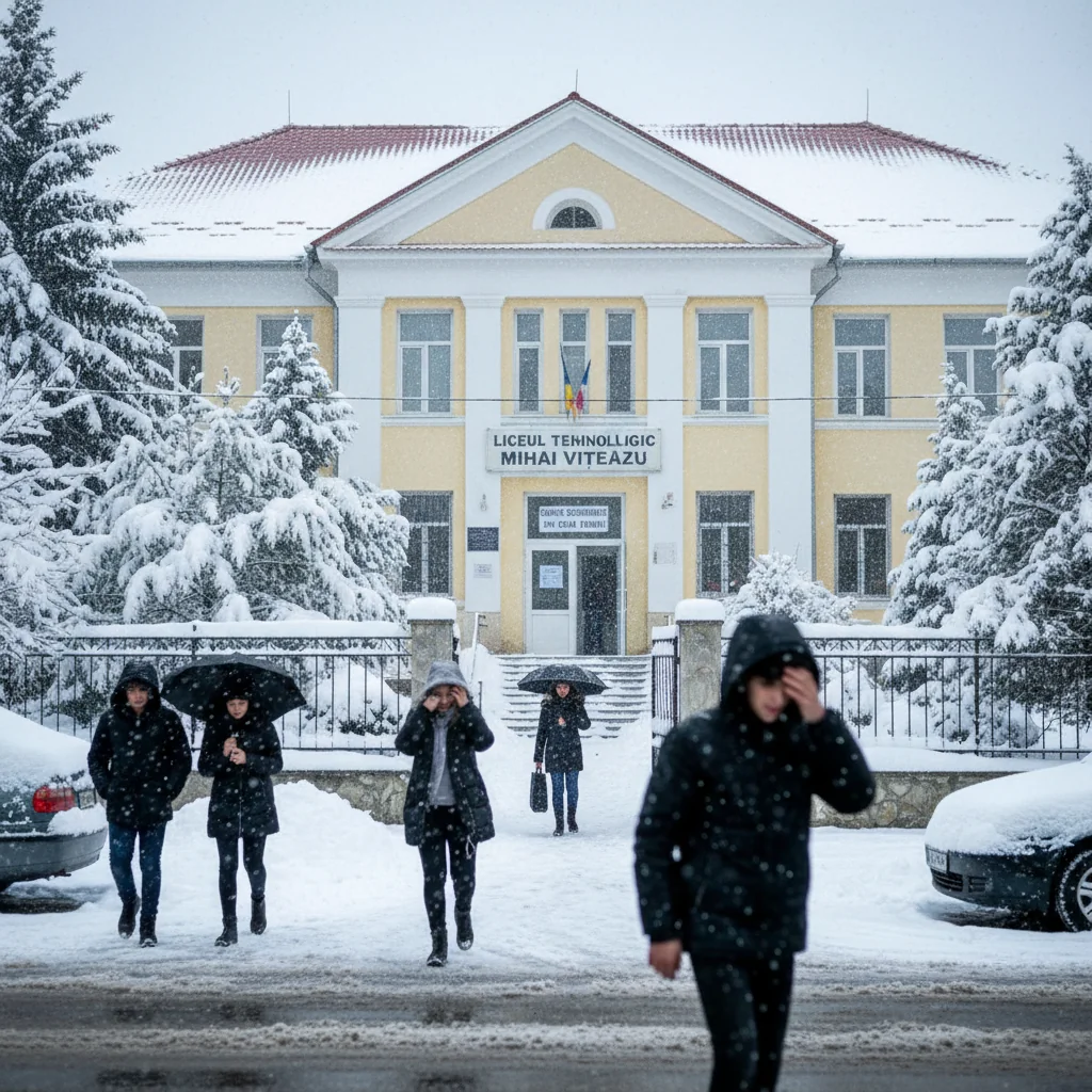 Cursurile cu prezență fizică, oprite la un liceu din Zalău din cauza vremii