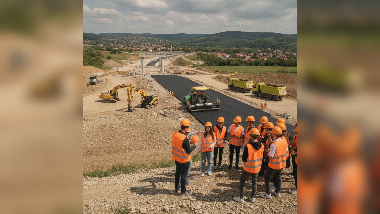 Elevii din Zalău au vizitat șantierul Autostrăzii A3, secțiunea Suplacu de Barcău