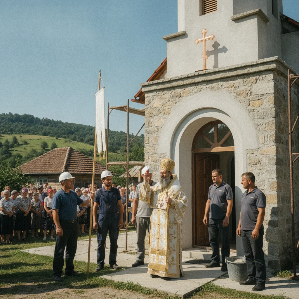 Episcopul Sălajului a binecuvântat lucrări la biserica din Românași