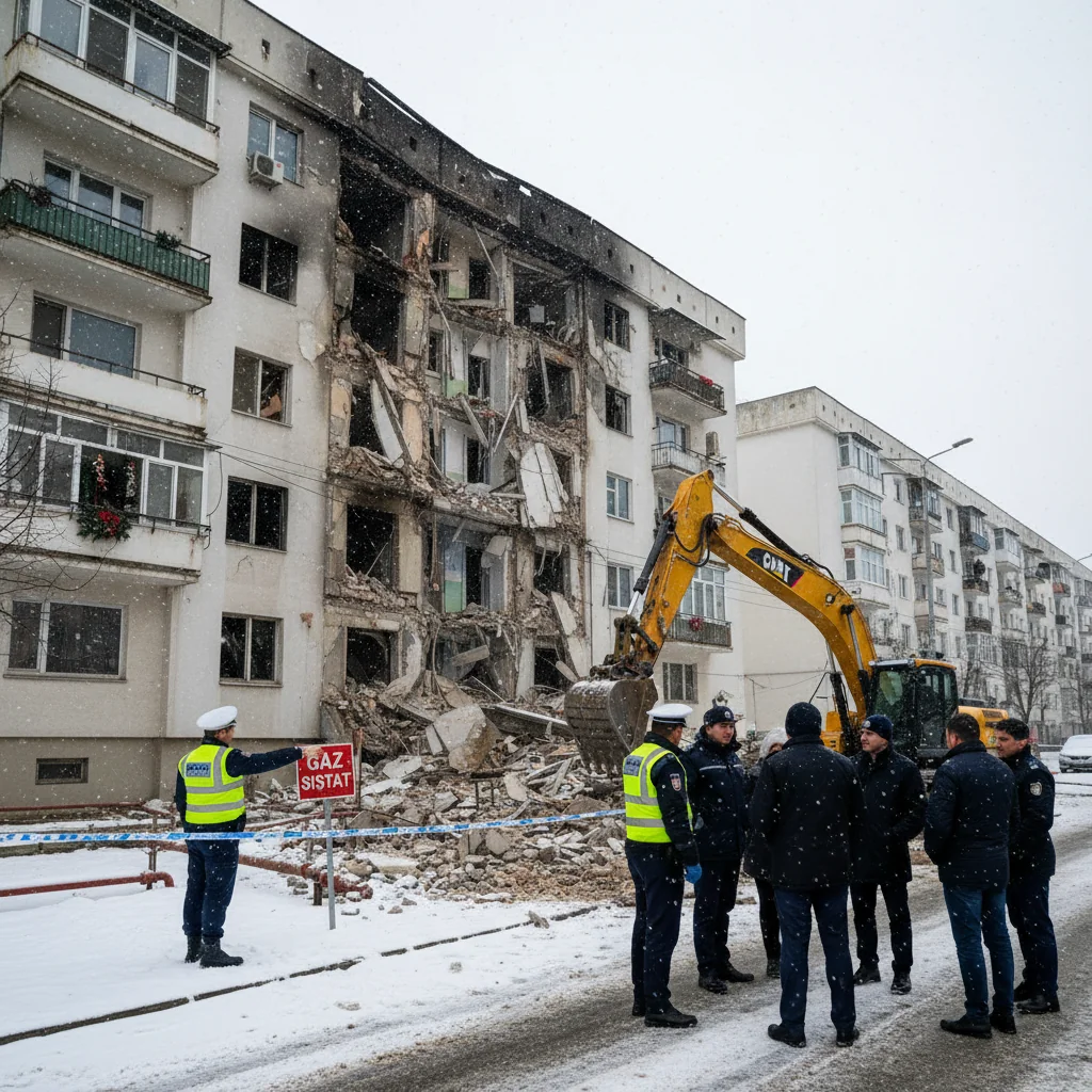 Explozie într-un bloc din Zalău, deși alimentarea cu gaz era oprită de la începutul lunii decembrie