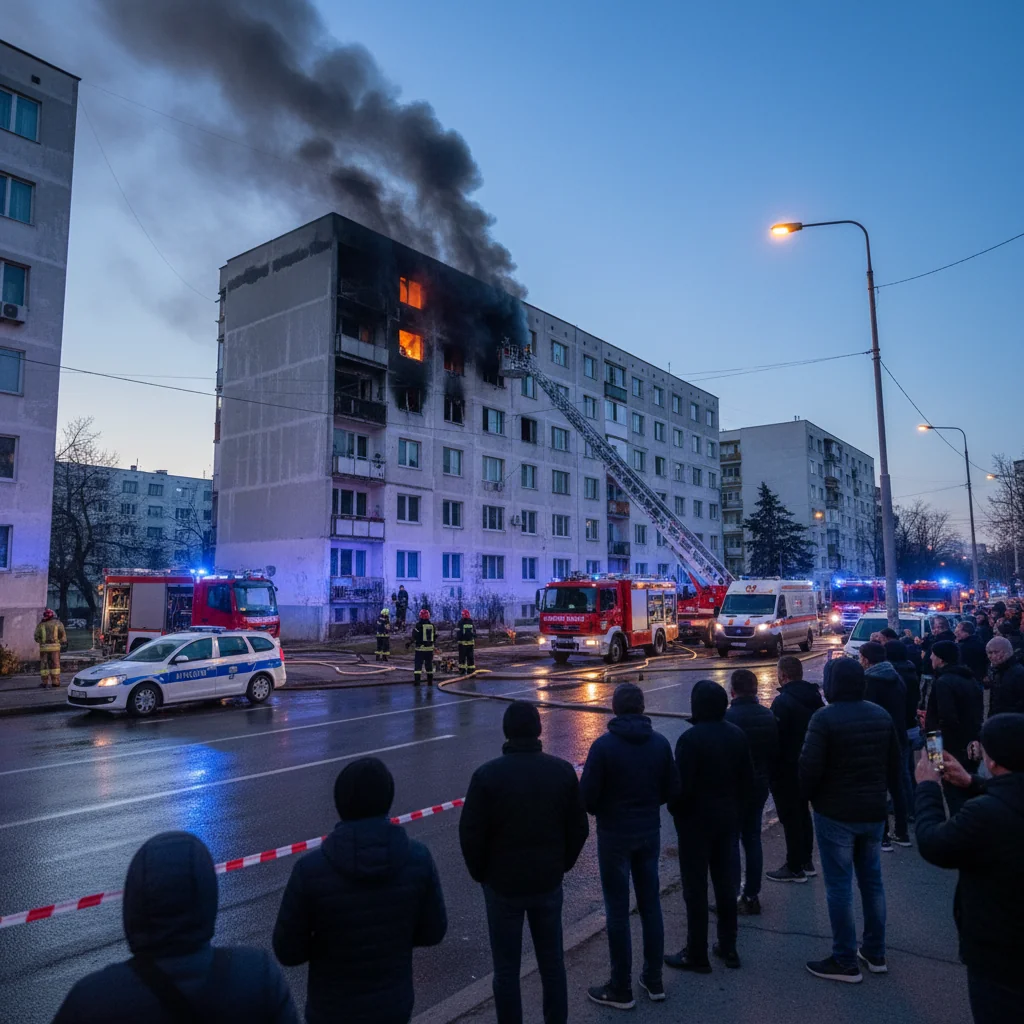 Explozie urmată de incendiu într-un apartament din Zalău, marți seara, cu activarea Planului Roșu