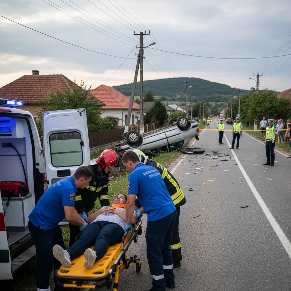 Femeie transportată de urgență la spital