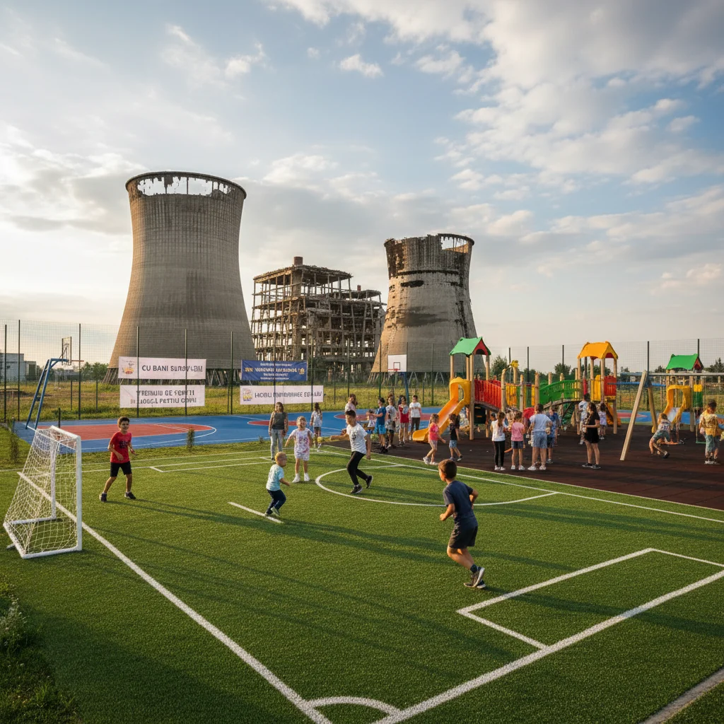 Fonduri europene transformă fostele turnuri CET din Zalău în baze sportive și locuri de joacă pentru copii