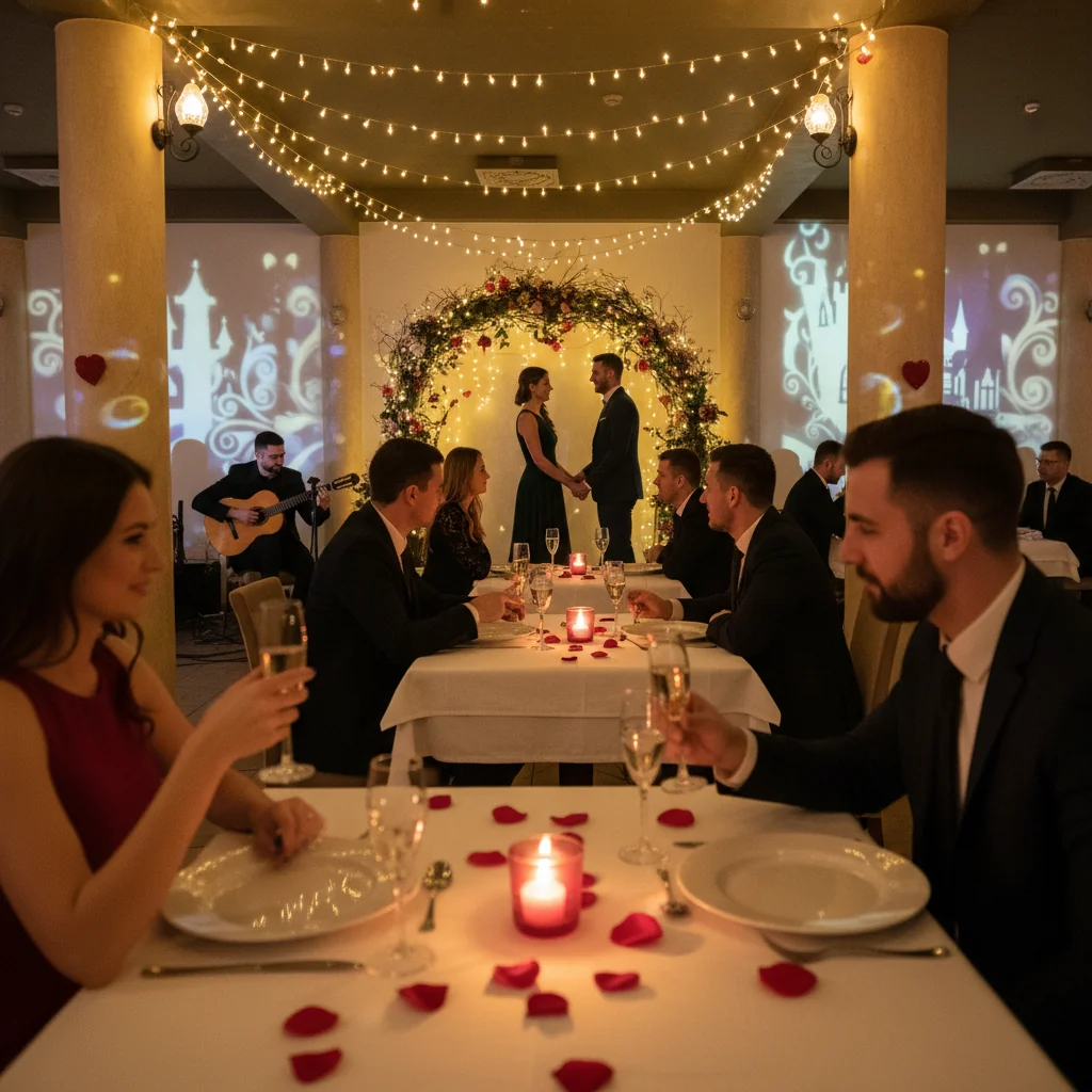 FOTO. Seară romantică de Valentine’s Day la Restaurantul Paseo din Zalău, decor de basm pentru îndrăgostiți