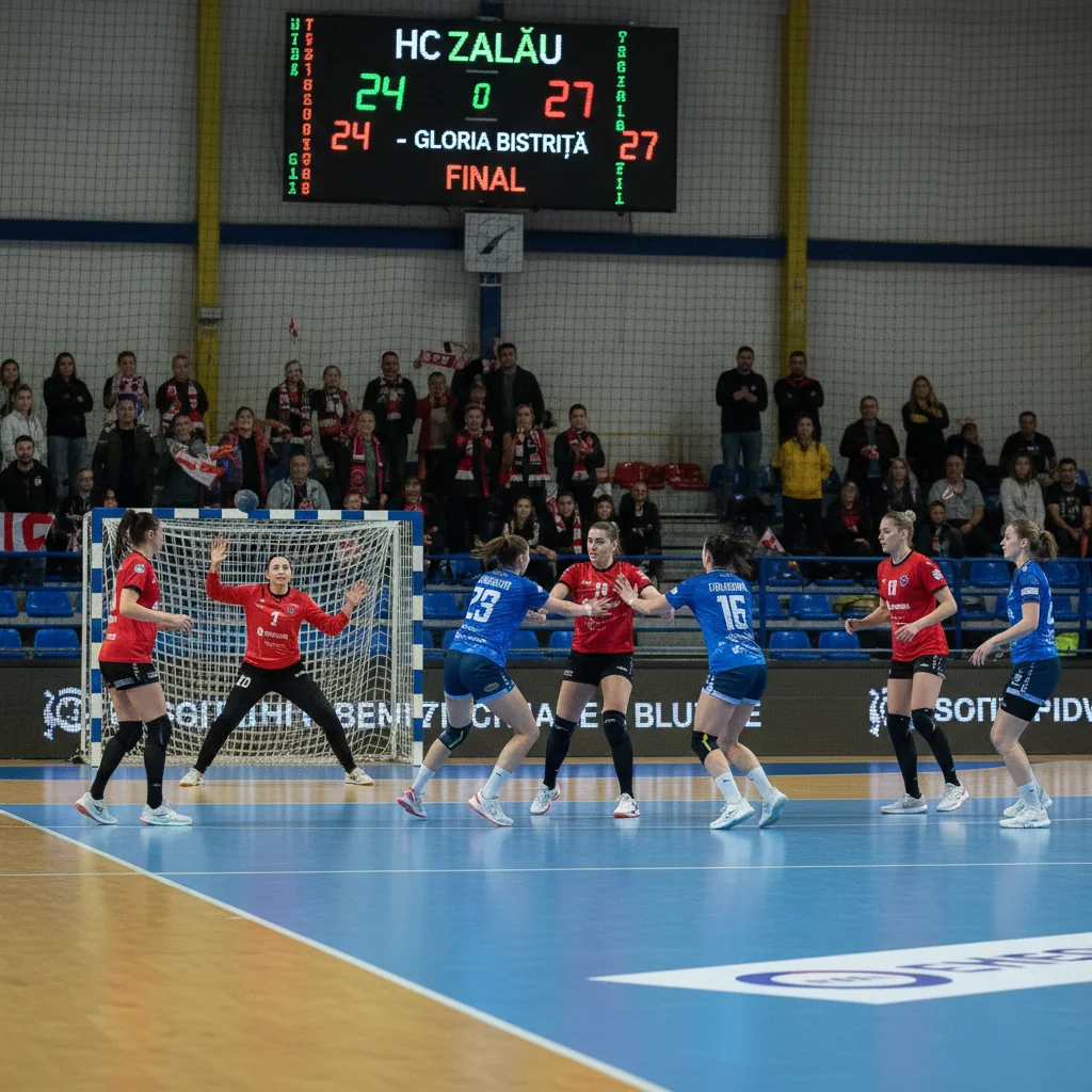 HC Zalău cedează clar pe teren propriu în fața Gloriei Bistrița, în Liga Florilor