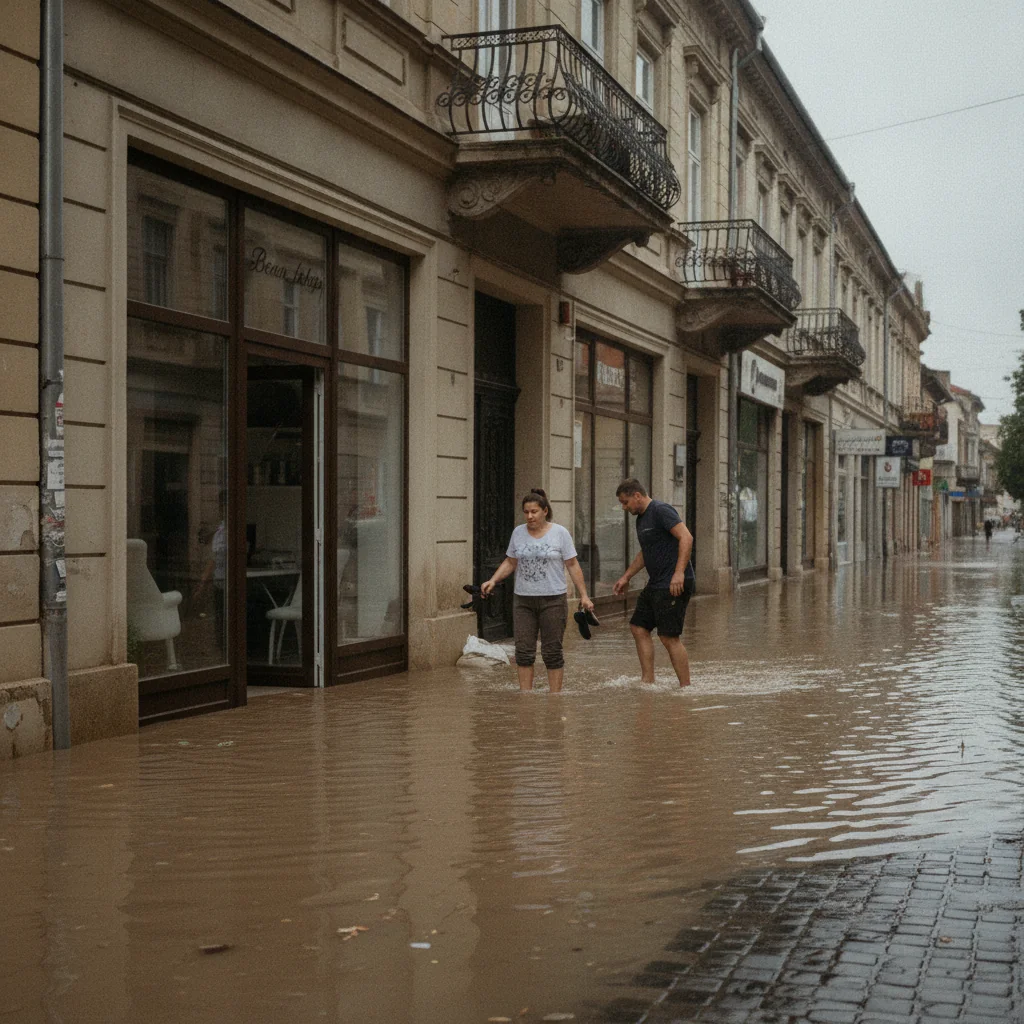 Inundații la un salon din Zalău: Pompierii au intervenit