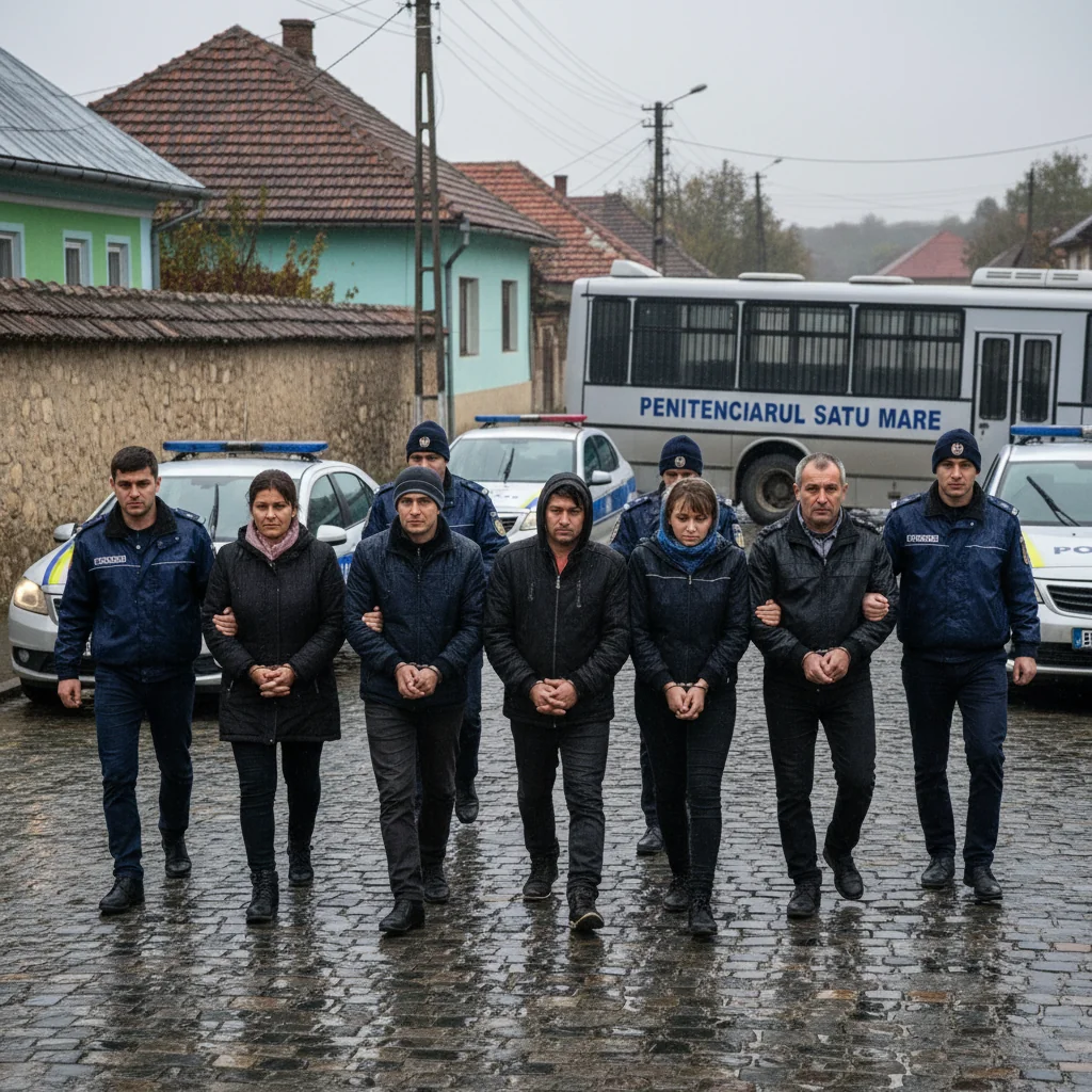 Opt condamnați, preluați de polițiști în Zalău și alte localități din Sălaj și duși la Penitenciarul Satu Mare