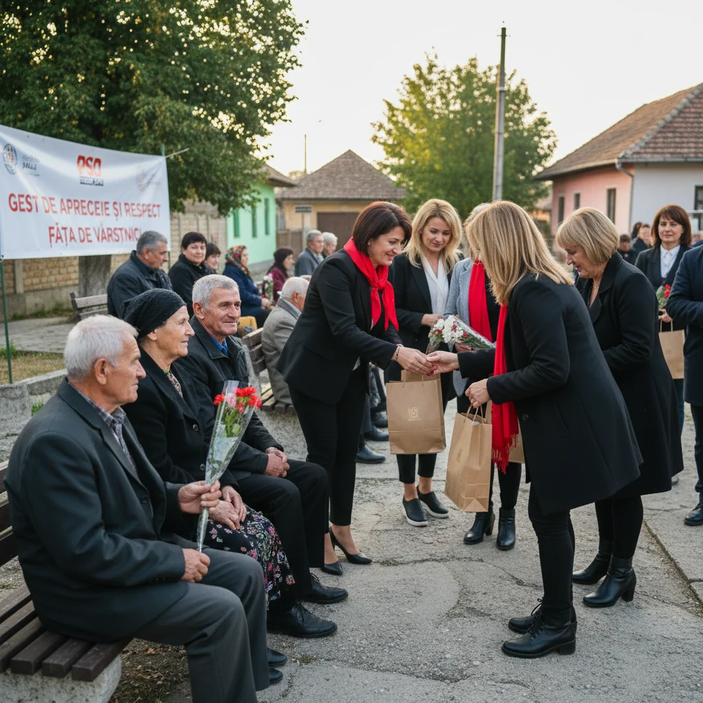 Organizația Femeilor PSD Sălaj, acțiune de respect și apreciere pentru vârstnicii din Dragu