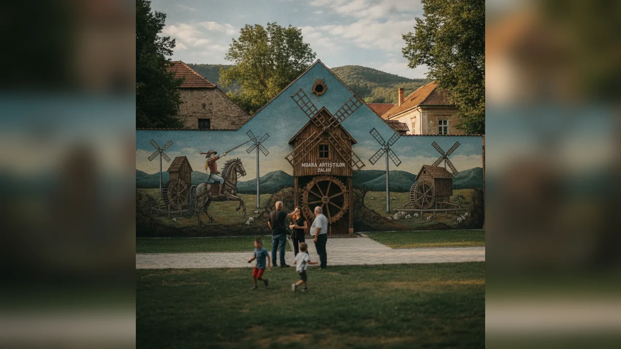 Pictură murală de peste 500 de metri pătrați, inaugurată la Moara Artiștilor din Zalău