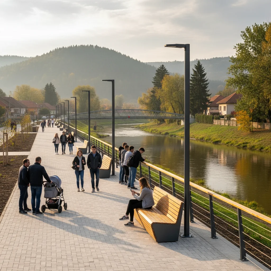 Proiect de promenadă urbană pe malul Crasnei, anunțat pentru Șimleu Silvaniei, cu impact și pentru Zalău