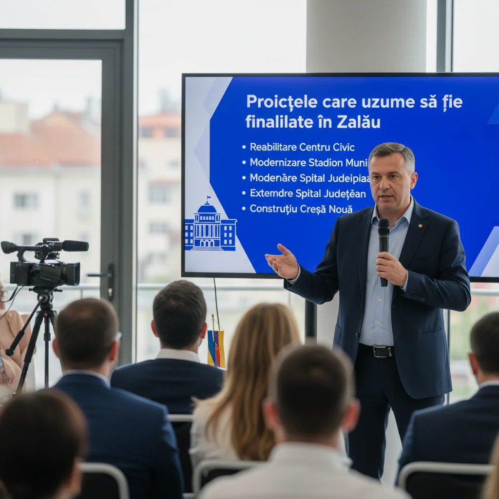 Proiectele de investiții aflate în curs de finalizare la Zalău, prezentate de primarul Florin Florian