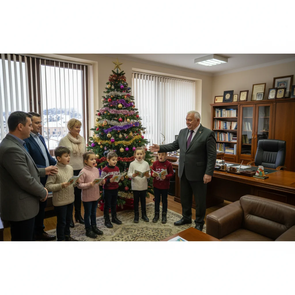 Sărbătoare de Crăciun în cabinetul deputatului Ionel Ciunt din Zalău – copii și familii au împodobit bradul și au cântat colinde