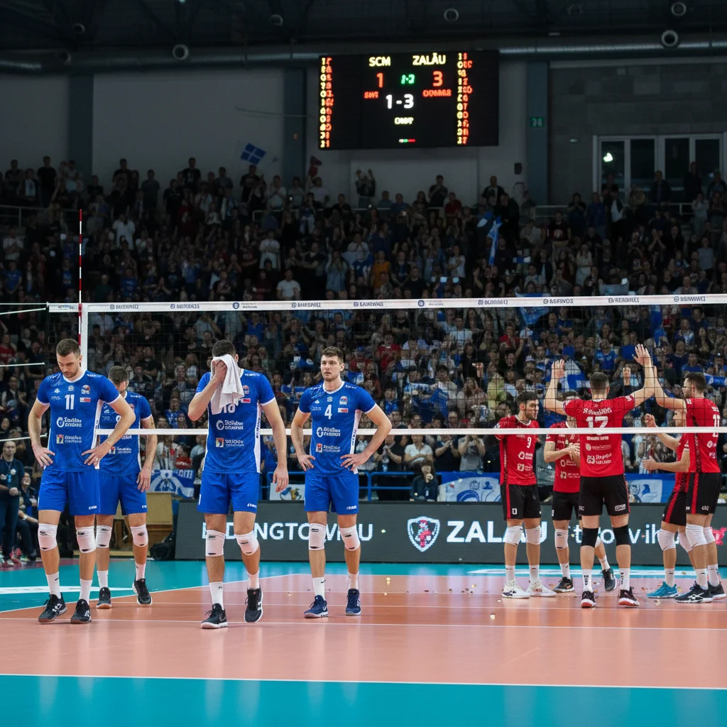 SCM Zalău cedează acasă în fața lui Altekma Izmir în sferturile Challenge Cup la volei masculin
