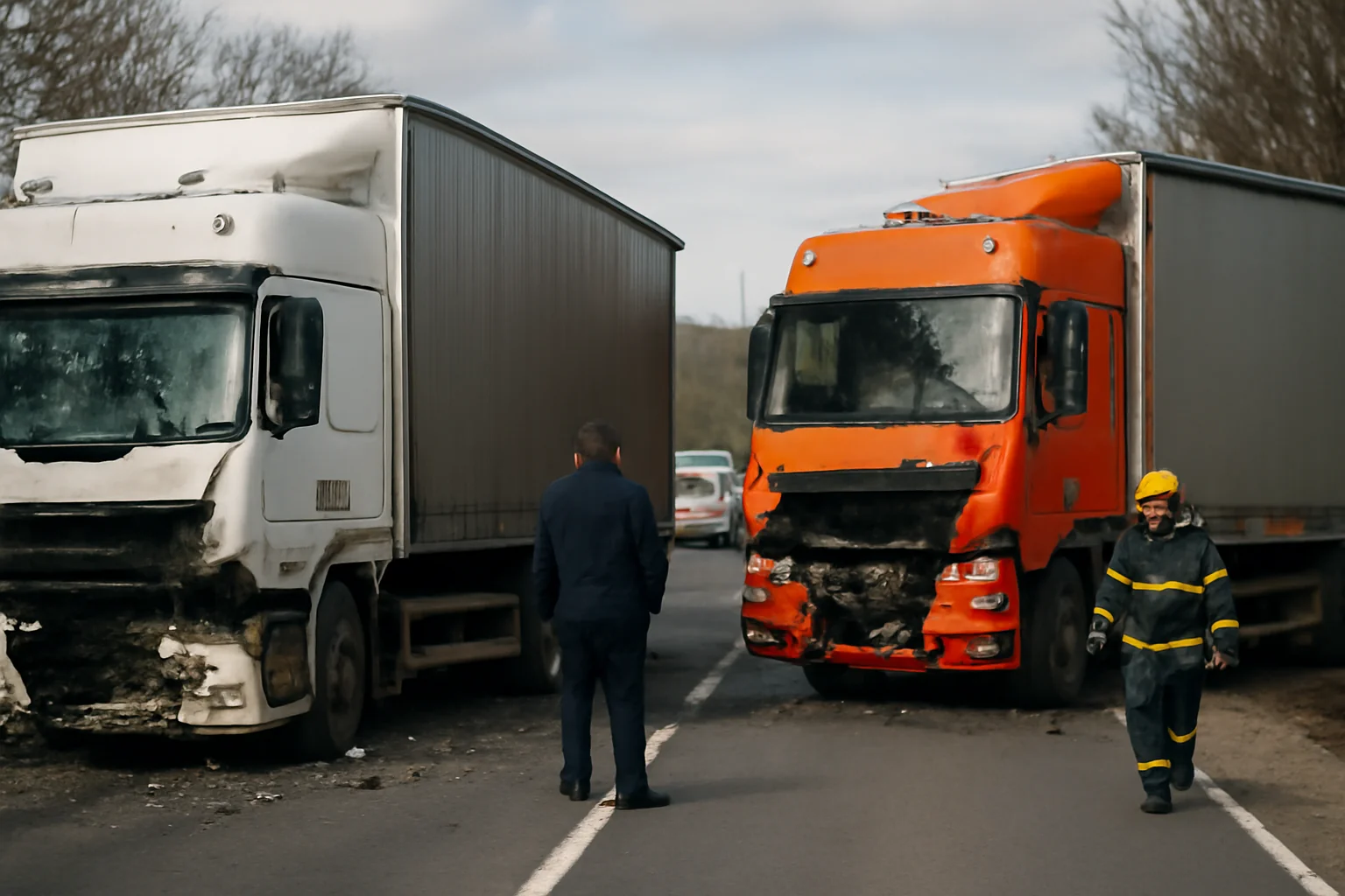 Trafic îngreunat la Zalău după un accident între două camioane pe drumul spre Cluj